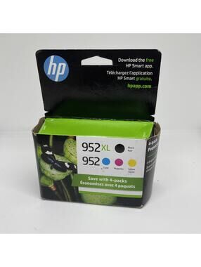 HP 952XL Black & 952 Color Ink N9K28AN Combo 4 Pack OEM Sealed